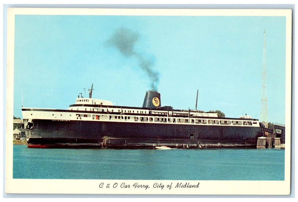 c1920's C & O Car Ferry City Of Midland Ludington Michigan MI Postcard