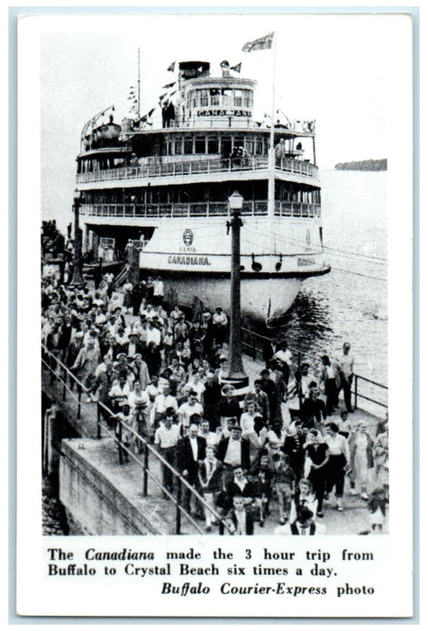 c1920's Passenger Ship Landed Buffalo To Crystal Trip Ontario Canada CA Postcard