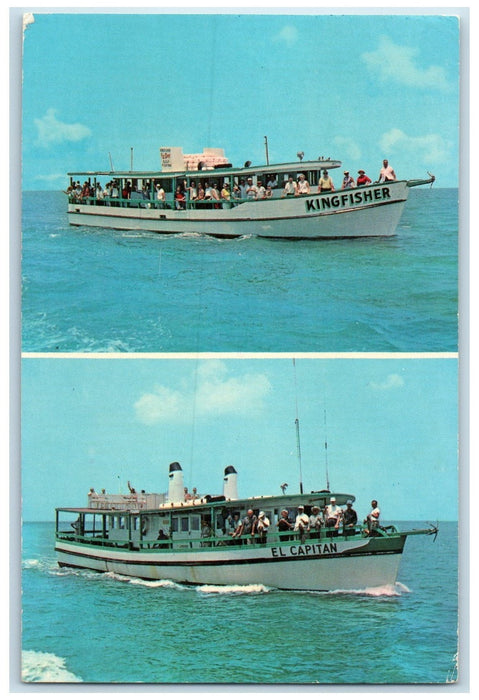 1972 The B Line Florida's Fishing Fleet John's Pass Treasure Island FL Postcard