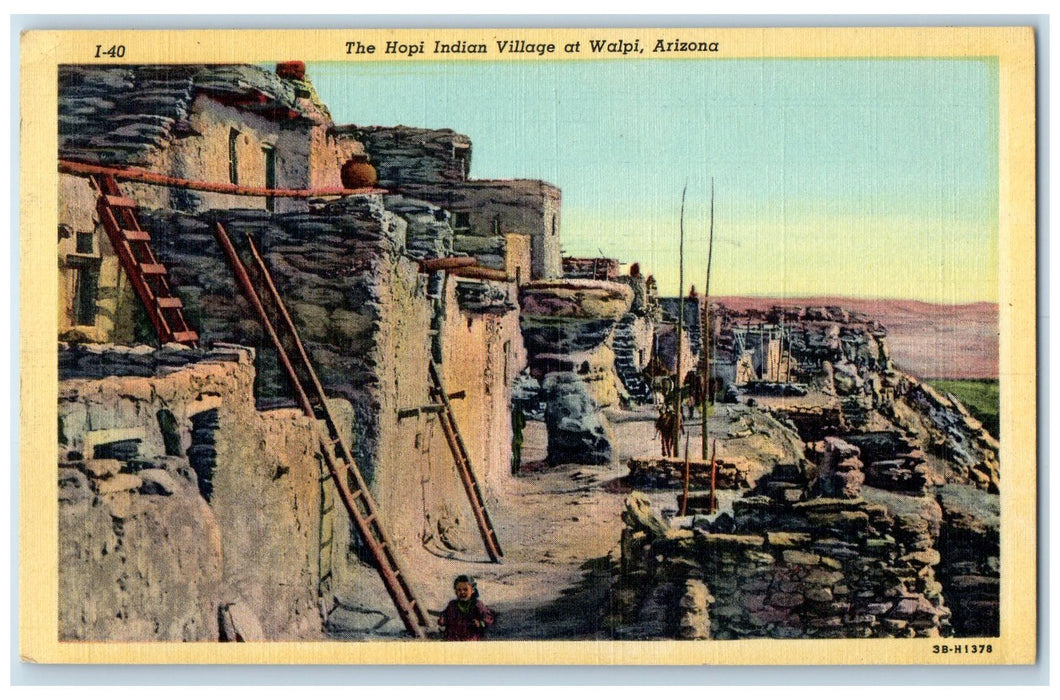 1951 The Hopi Indian Village Scene At Walpi Arizona AZ Posted Vintage Postcard