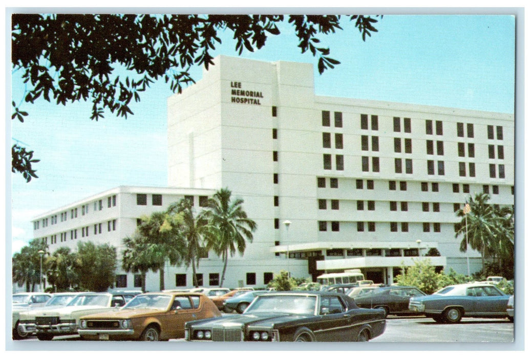 c1950's Tropical Coconut Palms Memorial Hospital Ft. Myers Florida FL Postcard