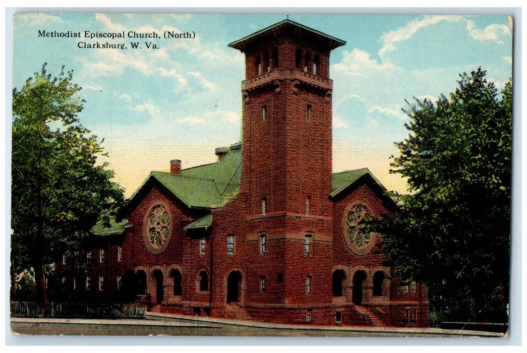 1912 Methodist Episcopal Church Clarksburg West Virginia VA Unposted Postcard