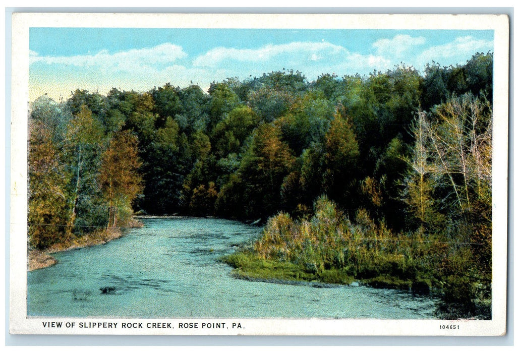 c1920's View Of Slippery Rock Creek Rose Point Pennsylvania PA Unposted Postcard