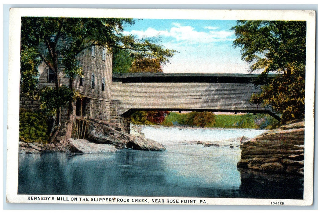 c1940's Kennedy's Mill Slippery Rock Creek Rose Point Pennsylvania PA Postcard