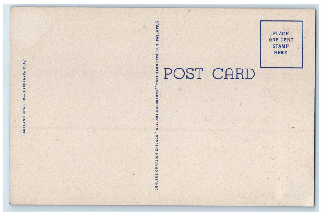 c1940 First Presbyterian Church Building Roadside Plant City Florida FL Postcard