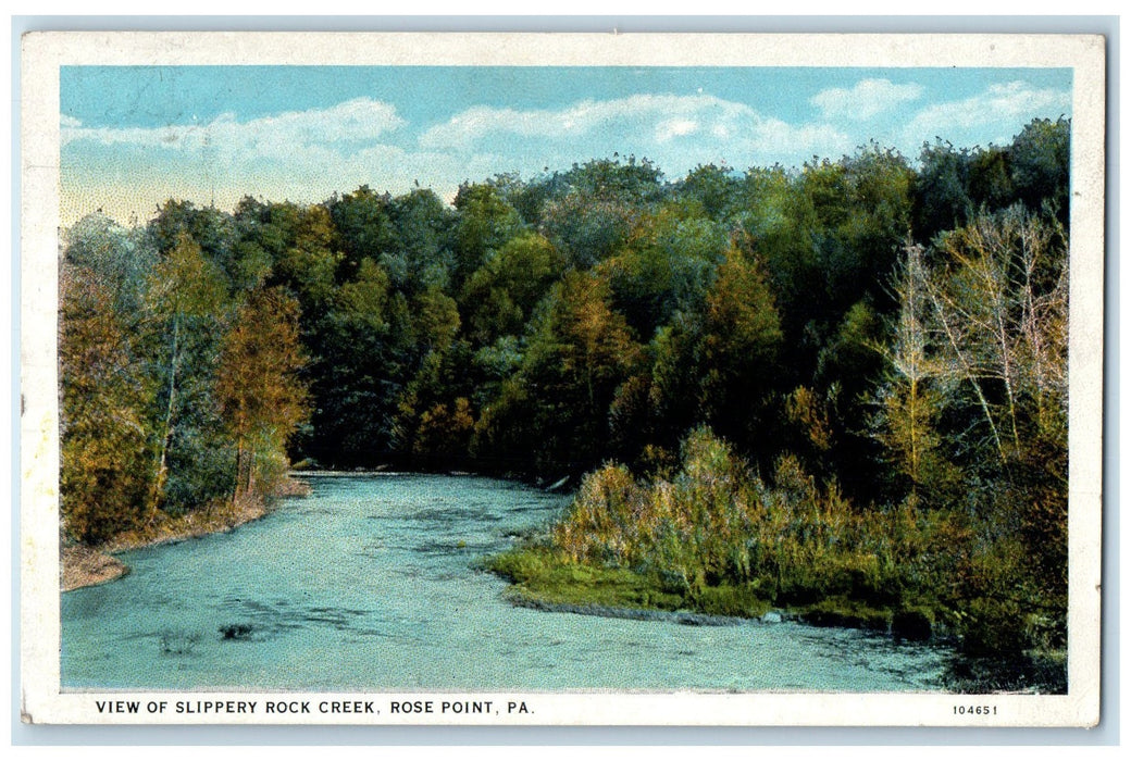 c1940's View Of Slippery Rock Creek Rose Point Pennsylvania PA Unposted Postcard