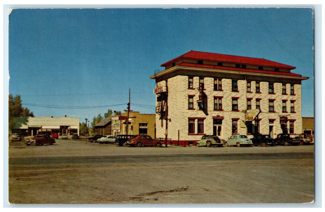 c1950's Virginian Hotel & Business District Restaurant Medicine Bow WY Postcard