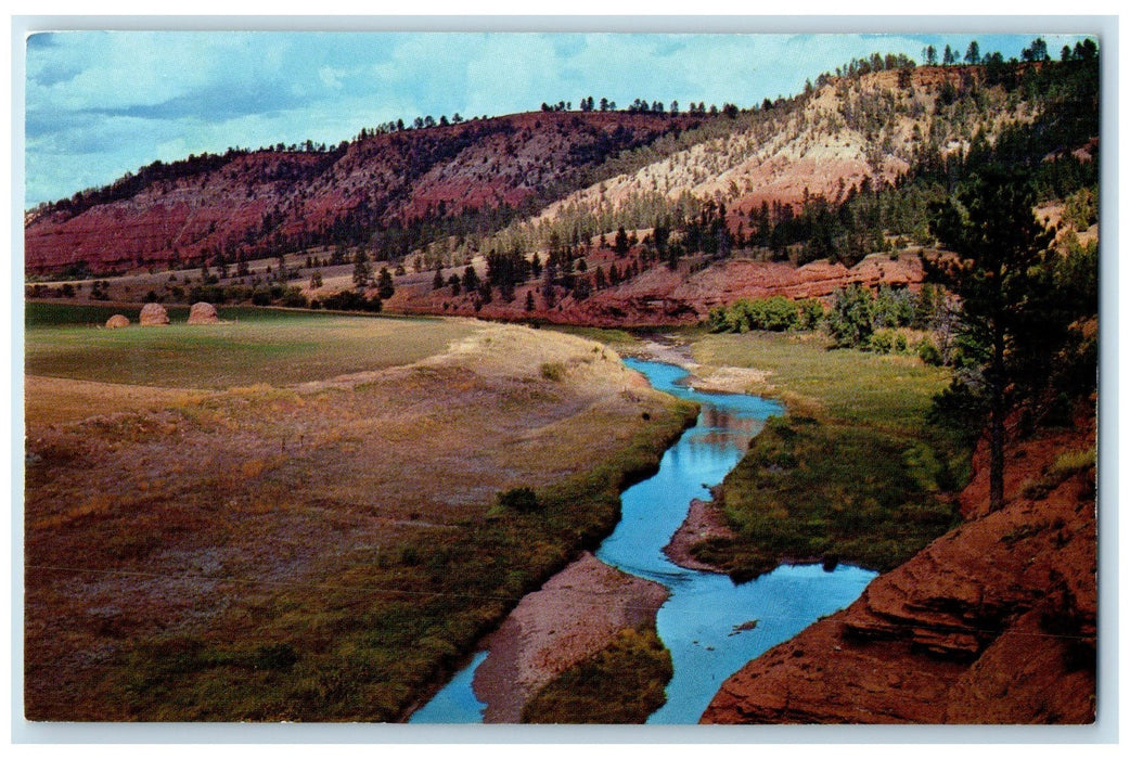 c1950's The Red Bedsbelle Fourche River Bearlodge Mountains Wyoming WY Postcard