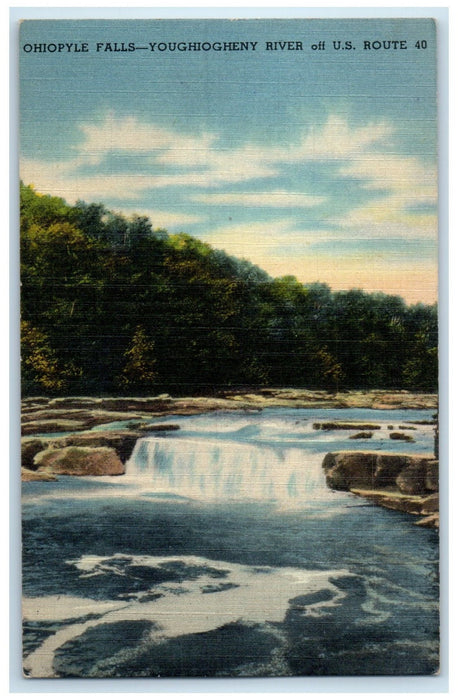 c1940's Ohiopyle Falls Youghiogheny River Uniontown Pennsylvania PA Postcard