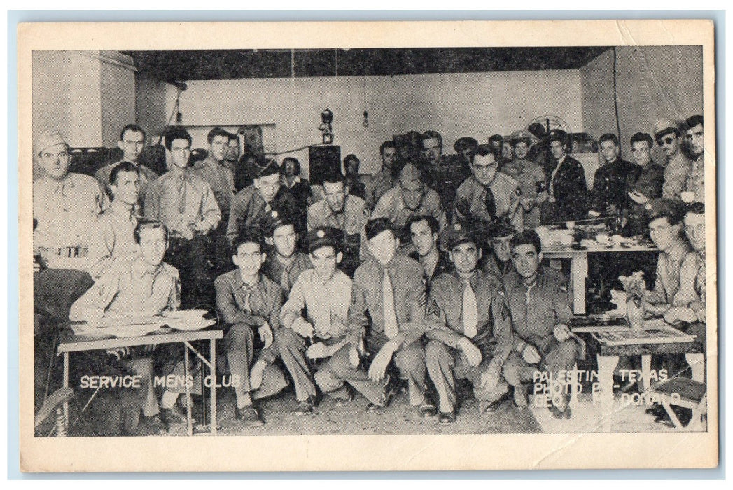 c1940's Palestine Service Men's Club WWII Palestine Texas TE Unposted Postcard