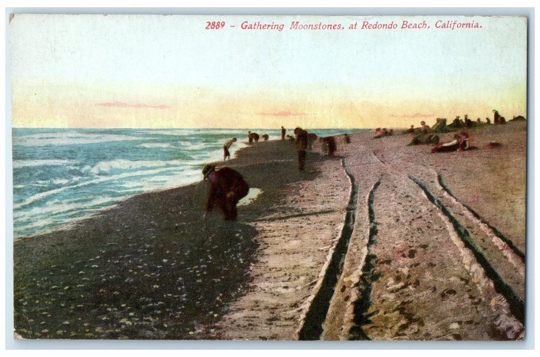 c1910's Gathering Moonstones At Redondo Beach California CA Unposted Postcard