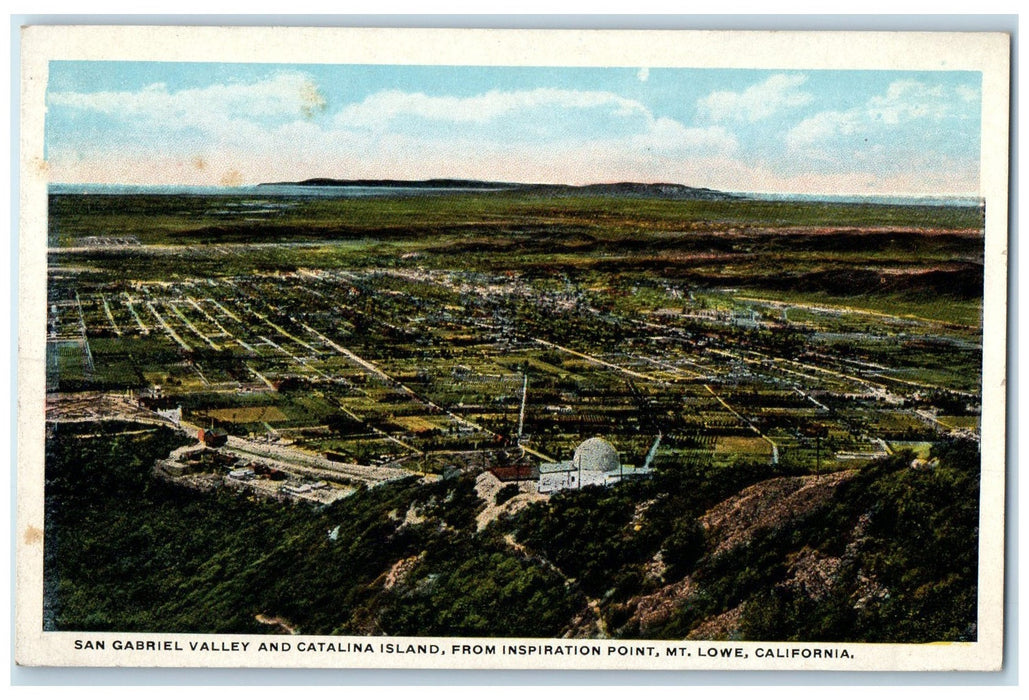 c1920's San Gabriel Valley And Catalina Island Mt. Lowe CA Unposted Postcard