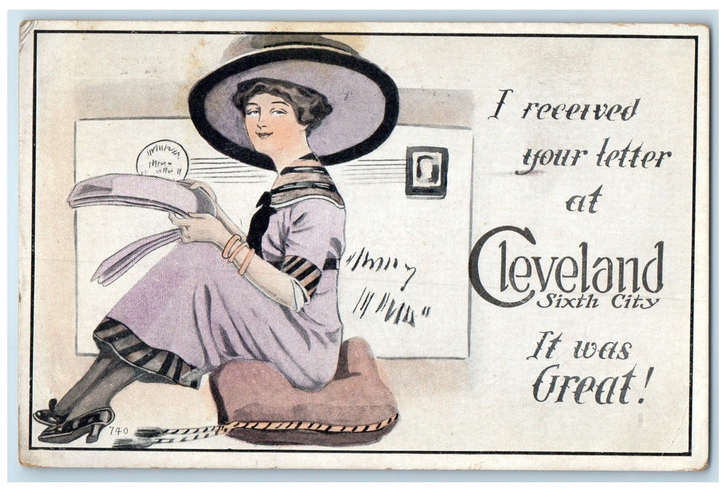 1912 I Received Your Letter It Was Great At Cleveland Ohio OH Posted Postcard