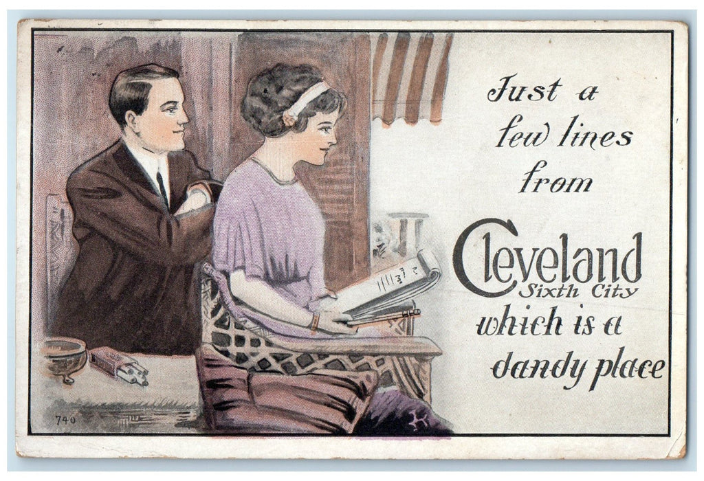 1912 Just A Few Lines Which Is A Dandy Place Cleveland Ohio OH Posted Postcard