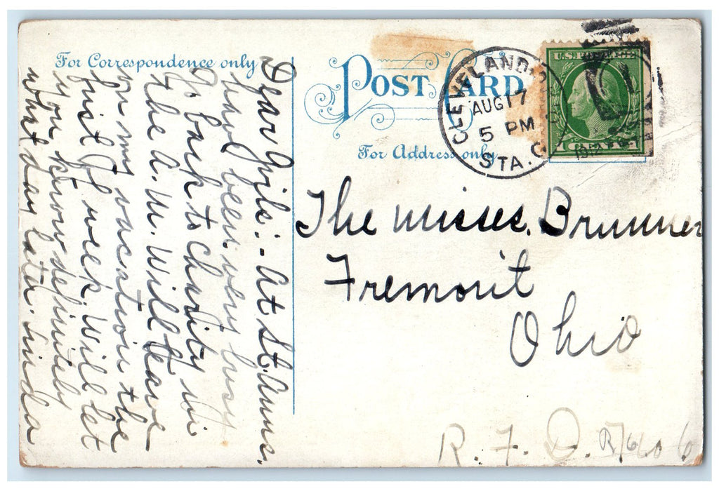 1912 Just A Few Lines Which Is A Dandy Place Cleveland Ohio OH Posted Postcard