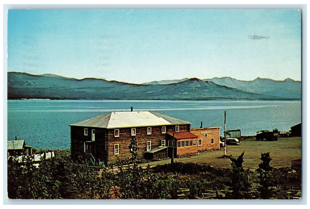 1962 Burwash Landing Lodge Motel Restaurant Building Kluane Lake Yukon Postcard
