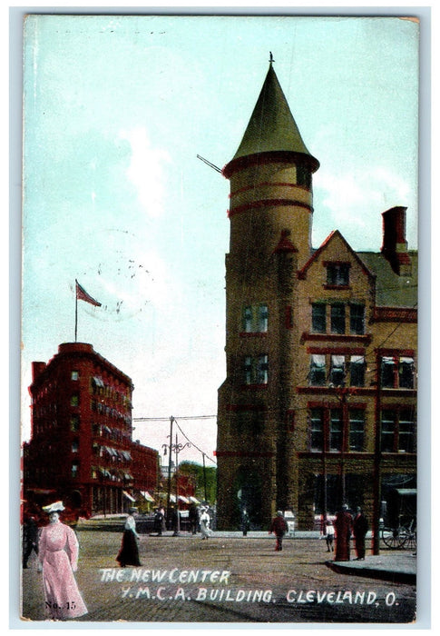 1908 The New Center YMCA Building Exterior Cleveland Ohio OH Unposted Postcard