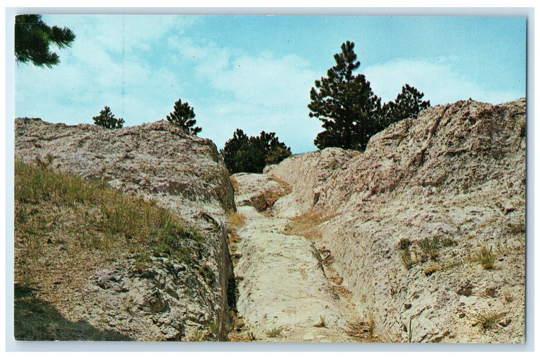 c1950's The Oregon Trail Ruts Sandstone Rock View Guernsey Wyoming WY Postcard
