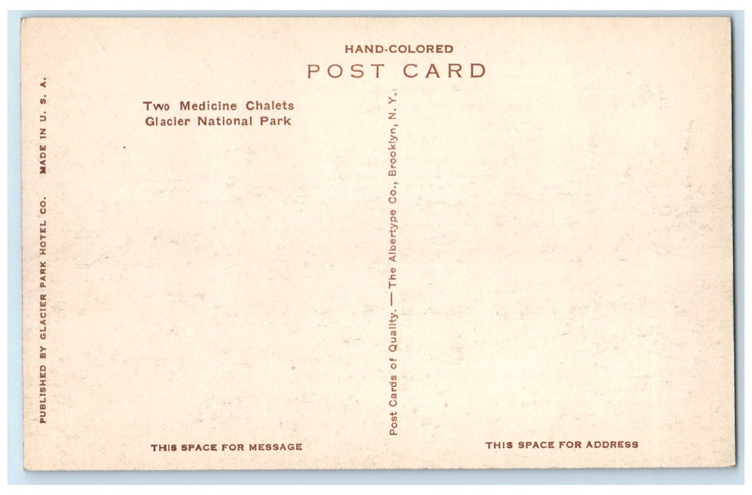 c1940's Two Medicine Chalets Glacier National Park Glacier MT Unposted Postcard