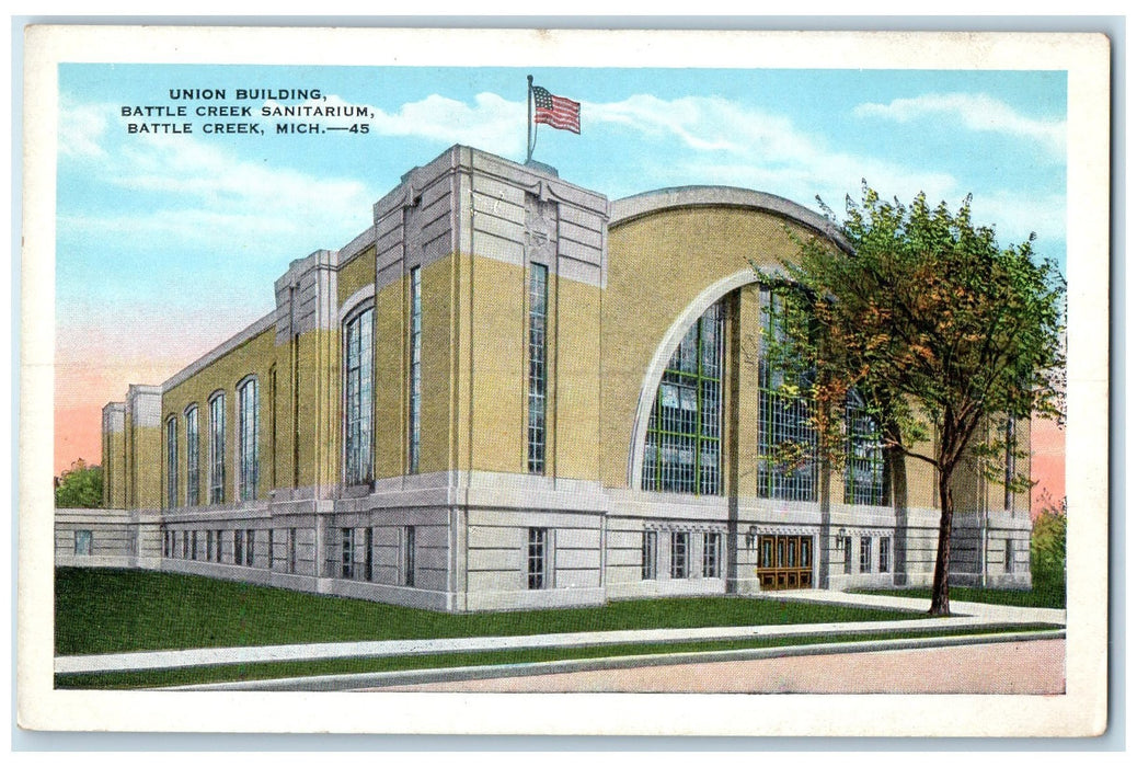 c1920's Union Building Battle Creek Sanitarium Battle Creek Michigan MI Postcard