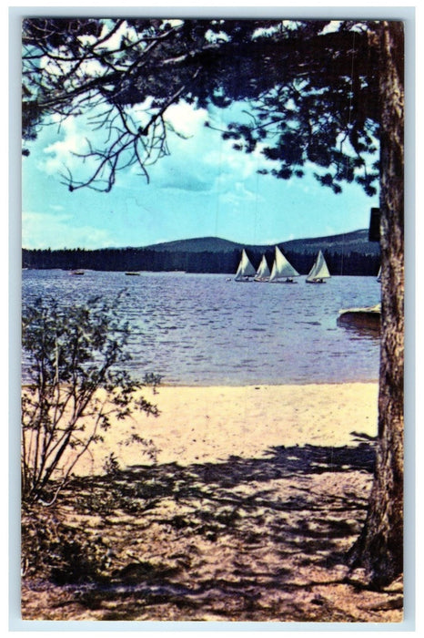 c1950's Yachting Sailboat Largest Water Grand Lake Colorado CO Unposted Postcard