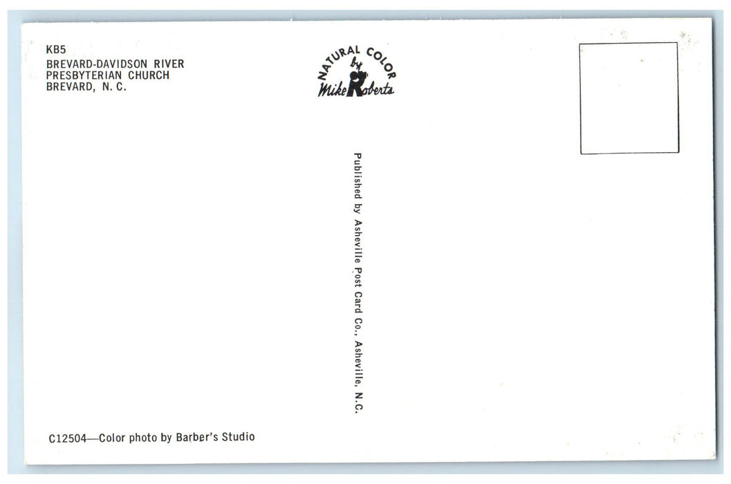 c1960's Brevard Davidson River Presbyterian Church Brevard NC Unposted Postcard