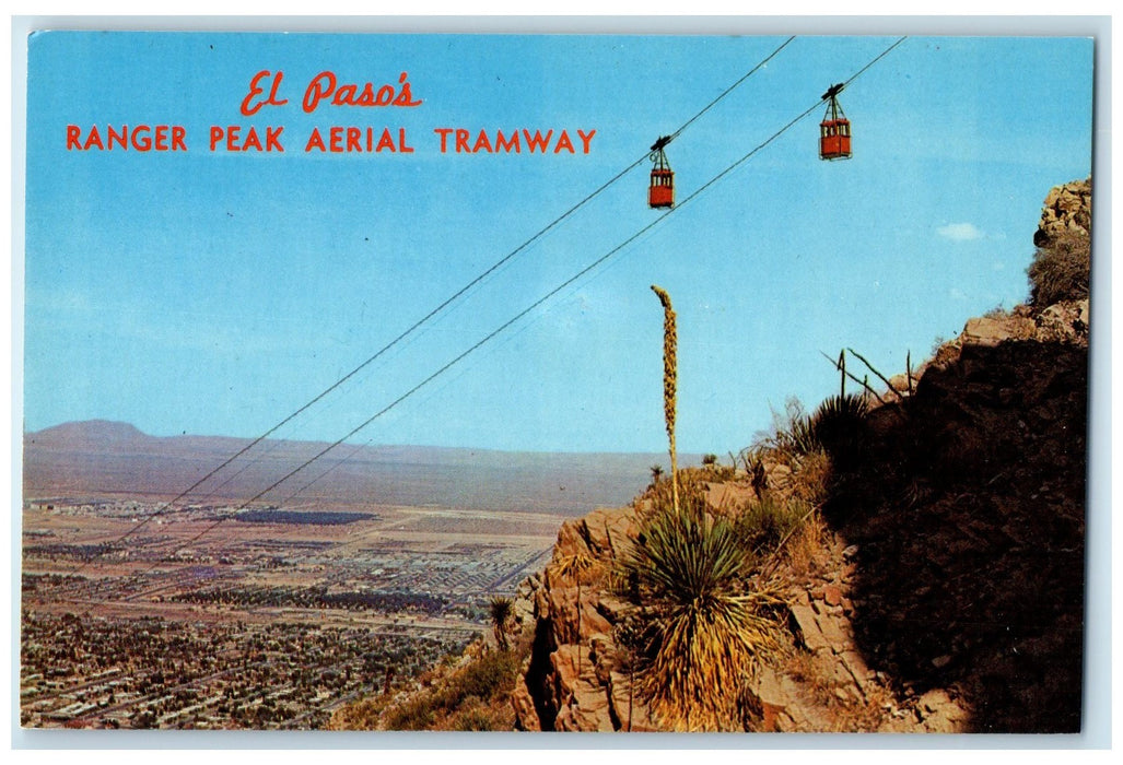 c1960's El Paso's Ranger Peak Aerial Tramway El Paso Texas TE Unposted Postcard
