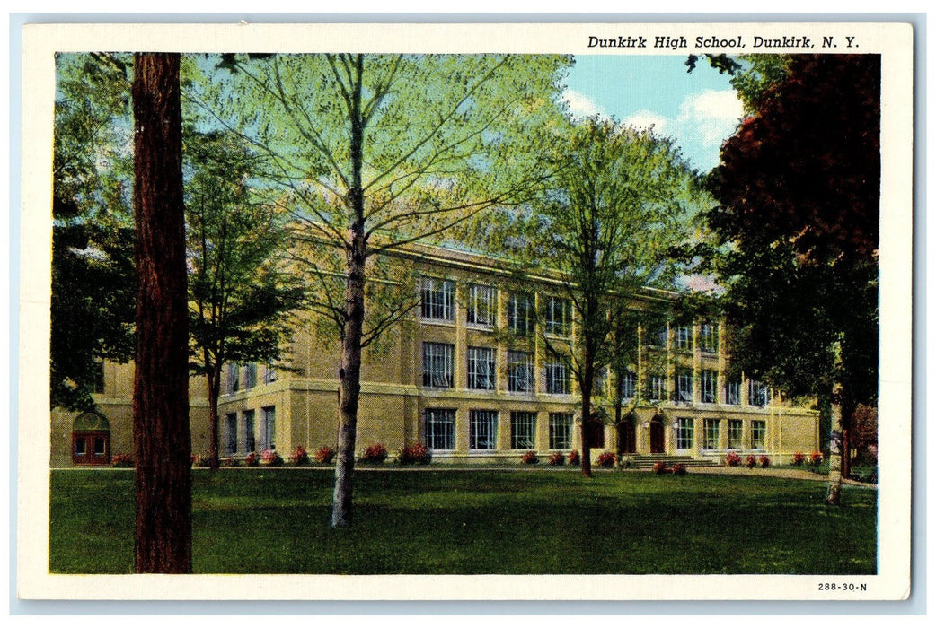 c1920's Dunkirk High School Campus Building Ground Dunkirk New York NY Postcard
