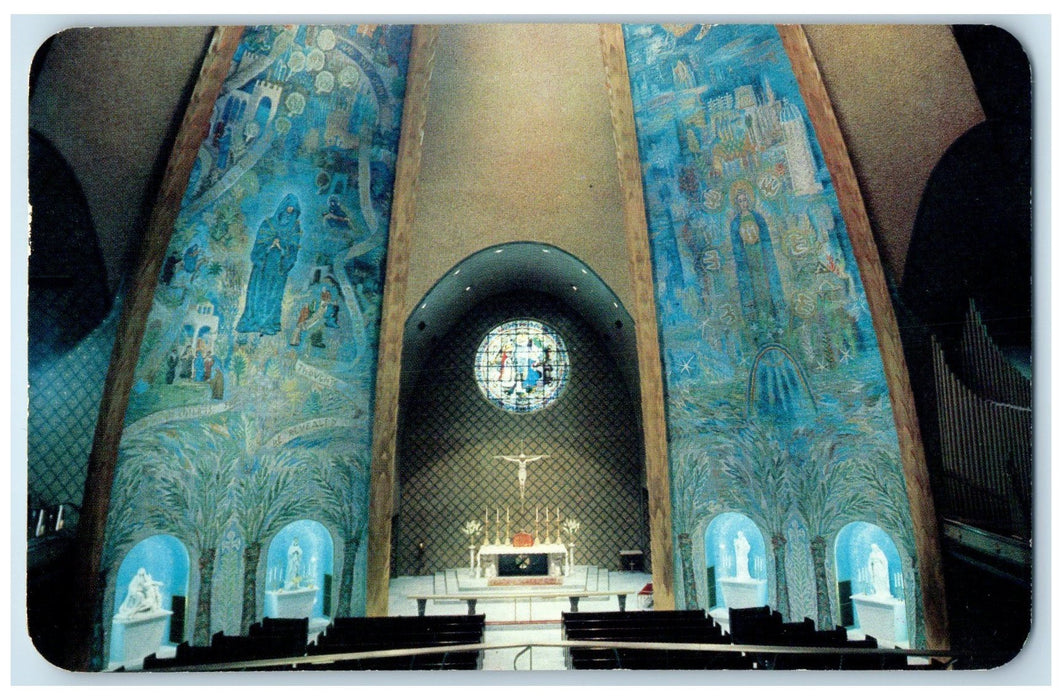 1963 Saint Mary's College Nave Of The Church Of Loreto Notre Dame IN Postcard