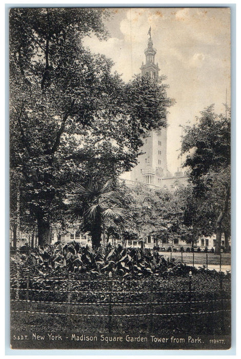 c1940's Madison Square Garden Tower From Park New York City New York NY Postcard