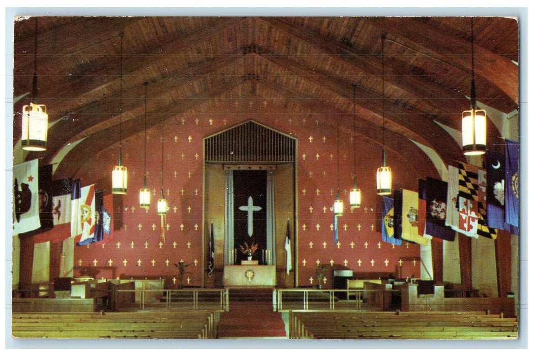 1952 Interior Chapel One Sampson Air Force Base View Geneva New York NY Postcard