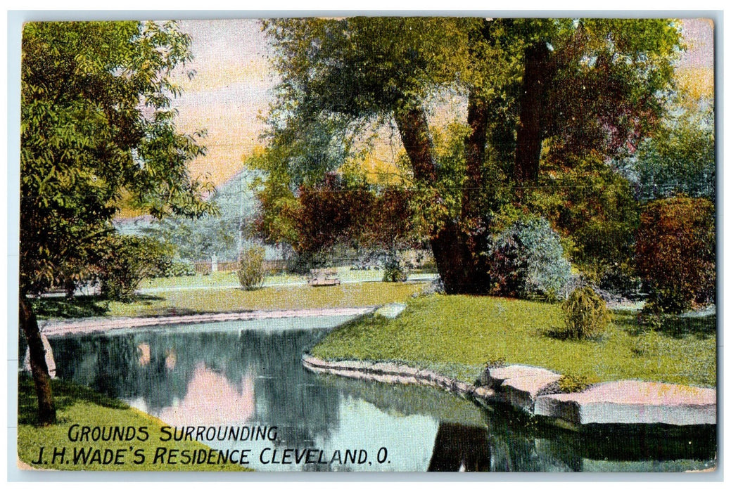 c1950's Grounds Surroundings JH Wades Residence View Cleveland Ohio OH Postcard