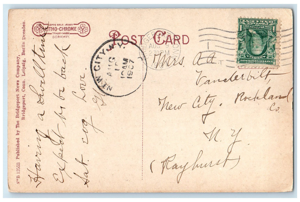 1907 Fairfield County Court House Exterior Bridgeport Connecticut CT Postcard