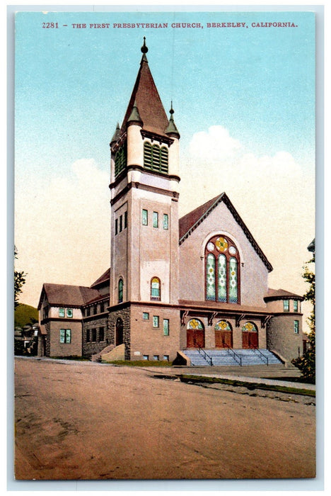c1910's The First Presbyterian Church Building Berkeley California CA Postcard