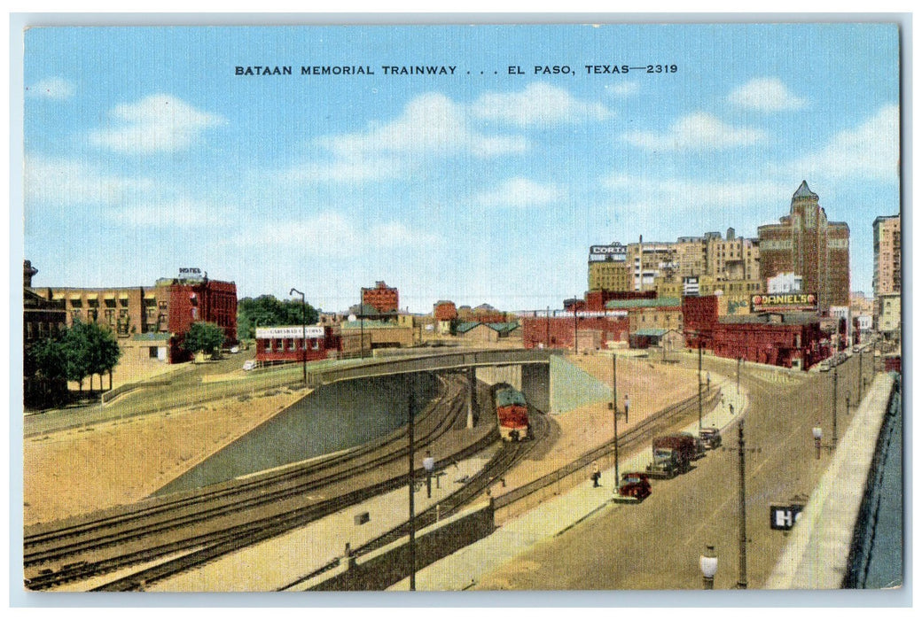 c1940's Bataan Memorial Trainway View El Paso Texas TE Unposted Vintage Postcard