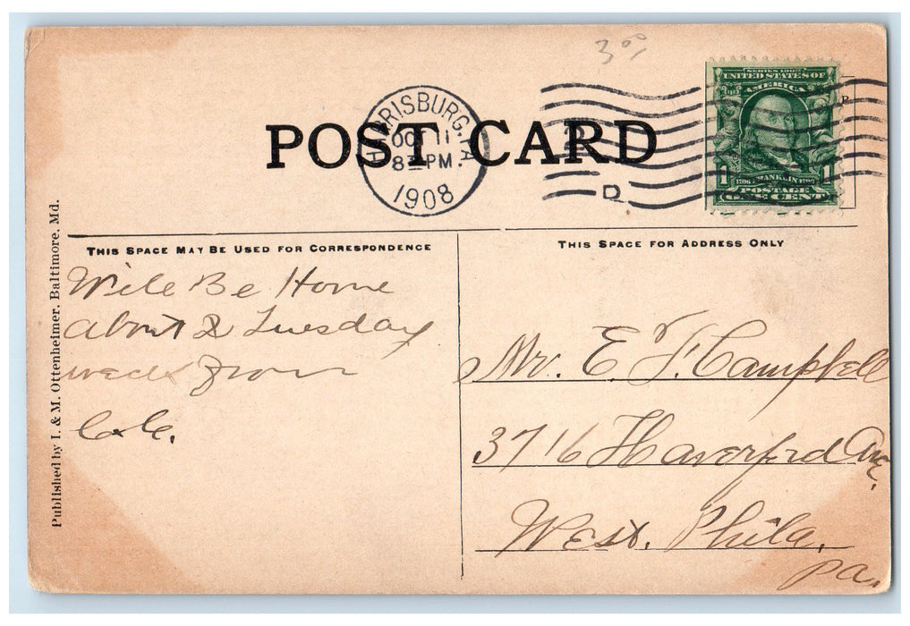 1908 Rockville Bridge Locomotive Mountain Harrisburg Pennsylvania PA Postcard