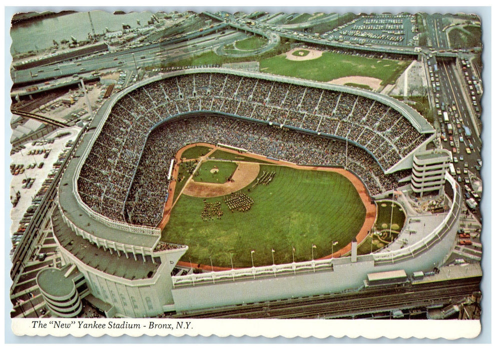 1977 Aerial View Of The New Yankee Stadium Bronx New York NY Posted Postcard