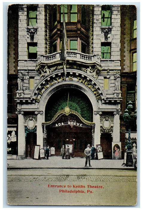 c1910 Entrance To Keiths Theater Arch View Philadelphia Pennsylvania PA Postcard