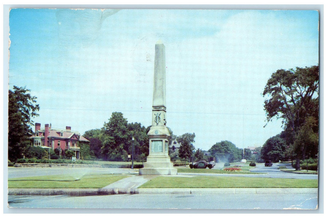 1955 Monument Square Roadside Swampscott Massachusetts MA Posted Cars Postcard