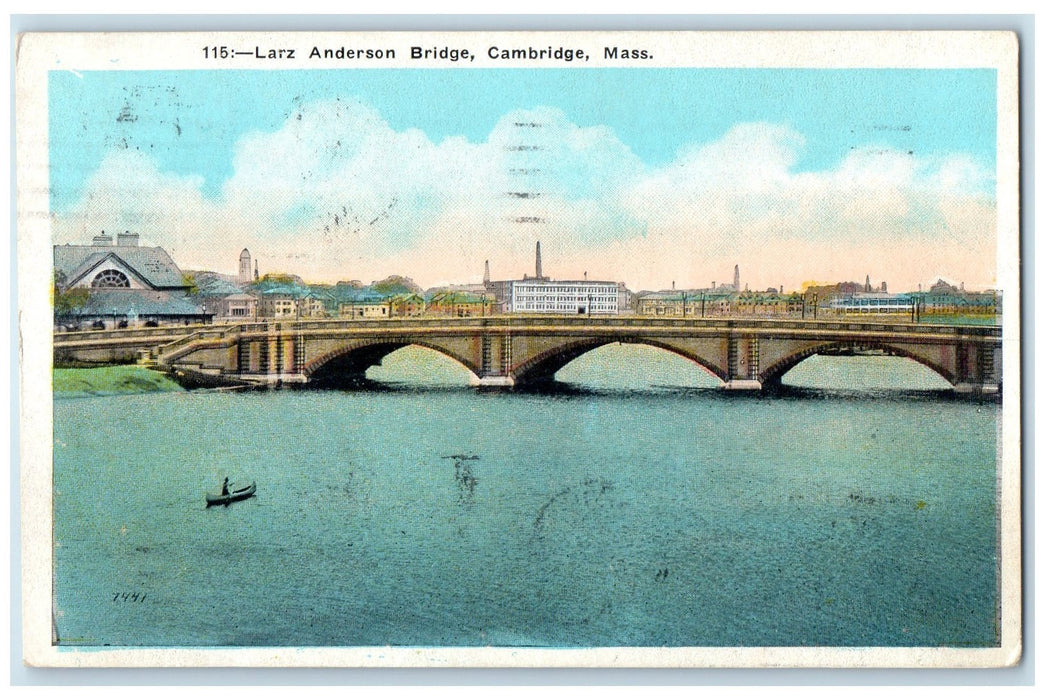 1928 Larz Anderson Bridge Cambridge Massachusetts MA Posted Vintage Postcard