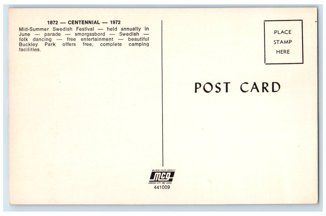 c1950's Centennial Swedish Mid Summer Festival Stromsburg Nebraska NE Postcard