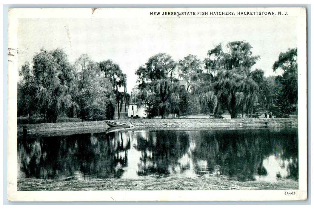 1937 New Jersey State Fish Hatchery Pond Hackettstown New Jersey NJ Postcard