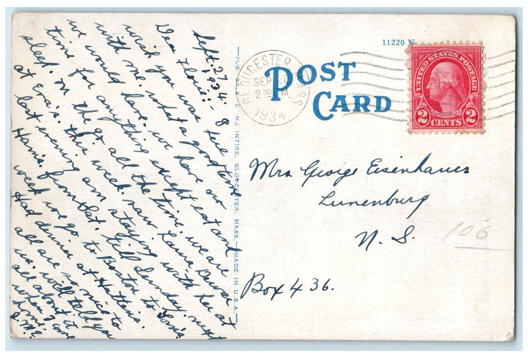 c1940's The Delphine East Exterior Gloucester Massachusetts MA Unposted Postcard