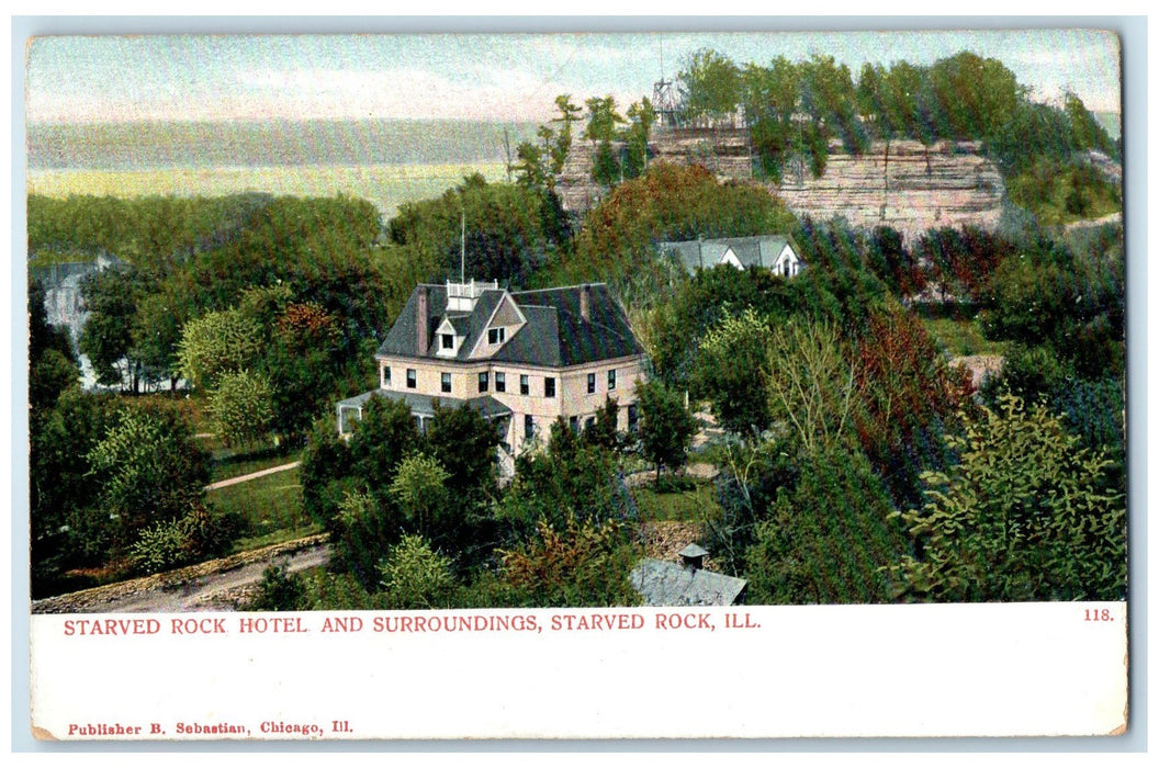 c1905's Starved Rock Hotel And Surroundings Starved Rock Illinois IL Postcard