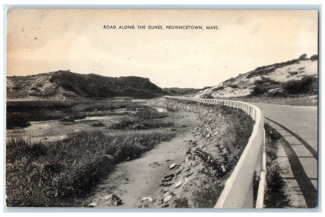 c1940's Road Along The Dunes Provincetown Massachusetts MA Unposted Postcard