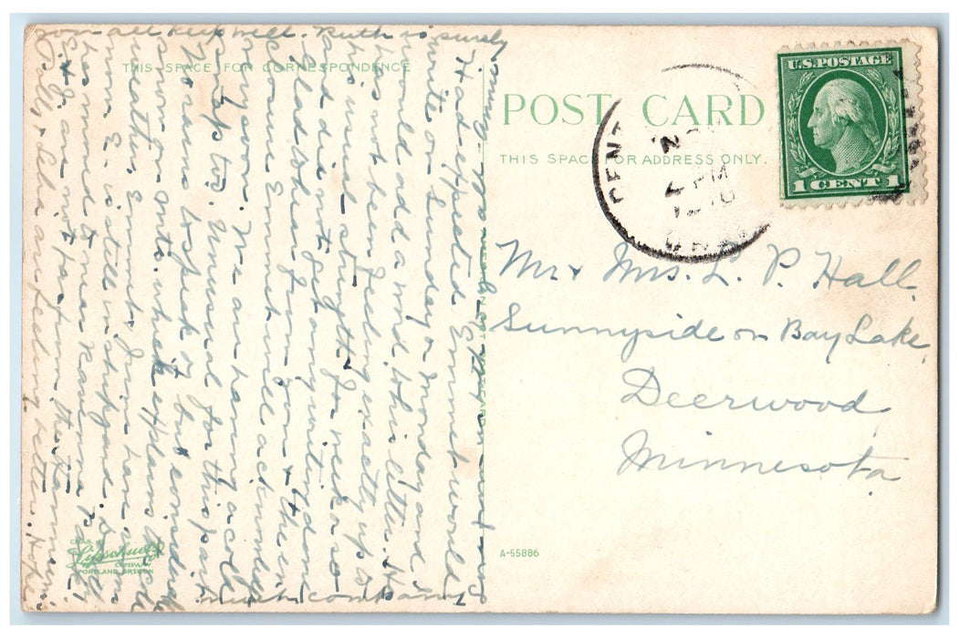 1912 Crow Creek Canyon Train Railway Scene Southern Oregon OR Posted Postcard
