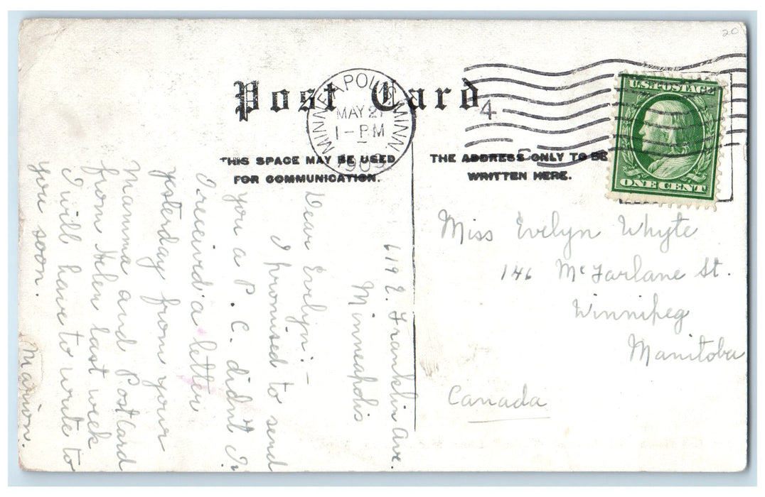 1909 In The Good Old Summer Time Lake Minnetonka Minneapolis MN Posted Postcard