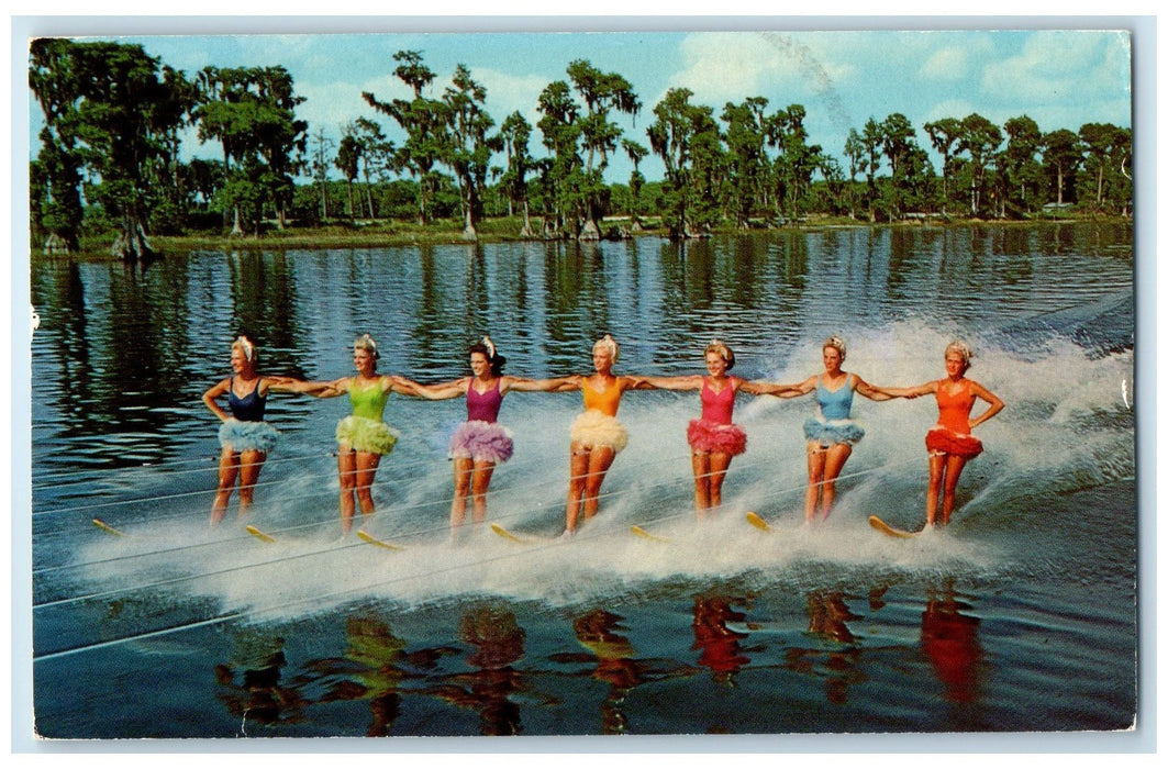 1973 Color & Beauty On Water Skis Water Show Cypress Gardens Florida FL Postcard