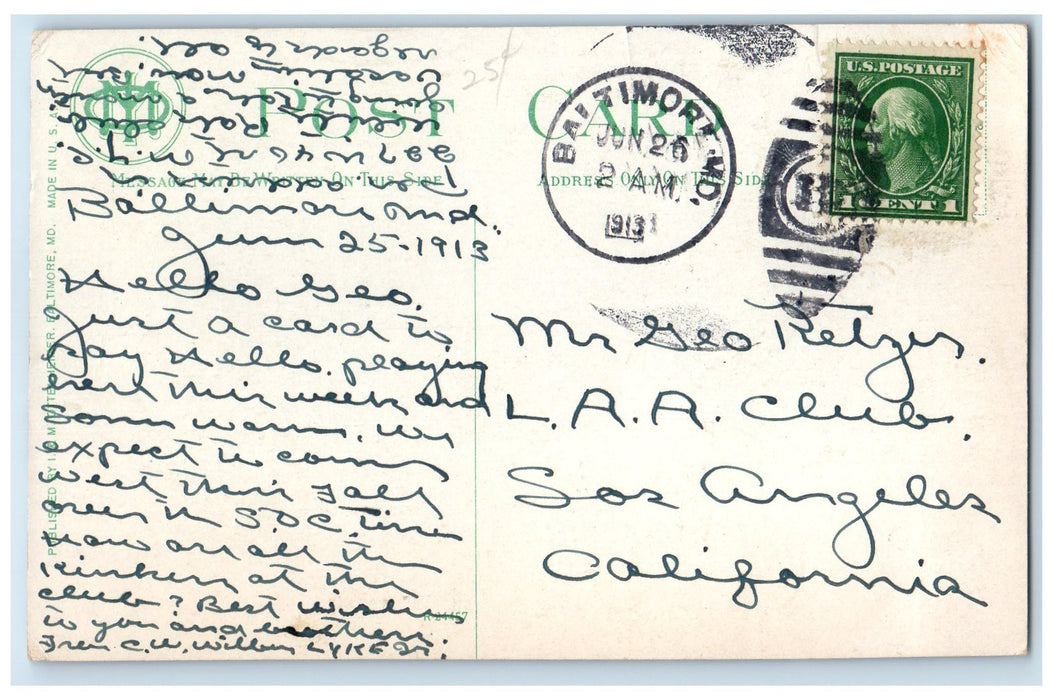 1913 Howard Street North From Lexington Street Baltimore Maryland MD Postcard