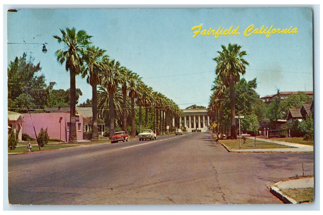 1968 Travis Air Force Base Street Classic Cars Fairfield California CA Postcard
